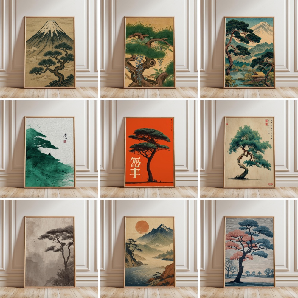 Japanese Zen Lifestyle - Mount Fuji Japanese Landscape Poster Ukiyo