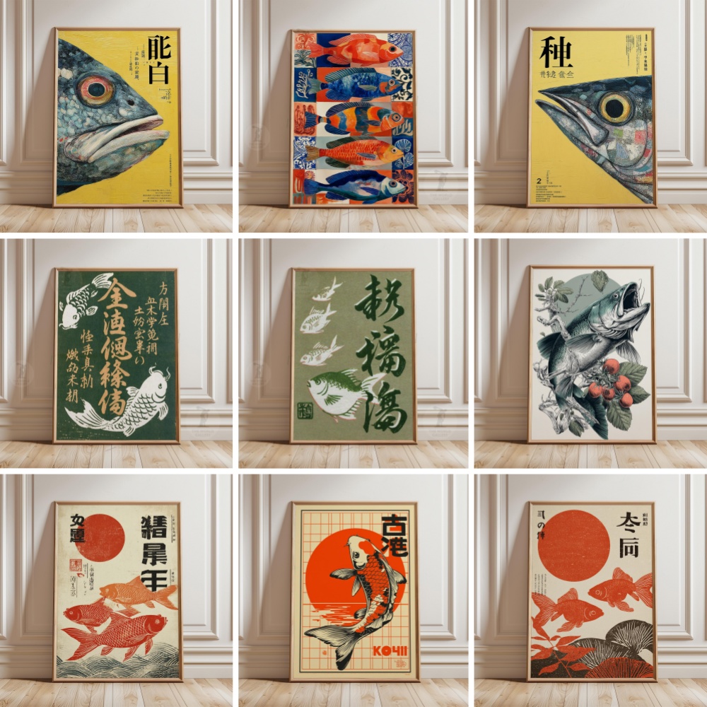 Gold Fish Poster Japanese Koi  - огляд і ціна Japanese Zen Lifestyle