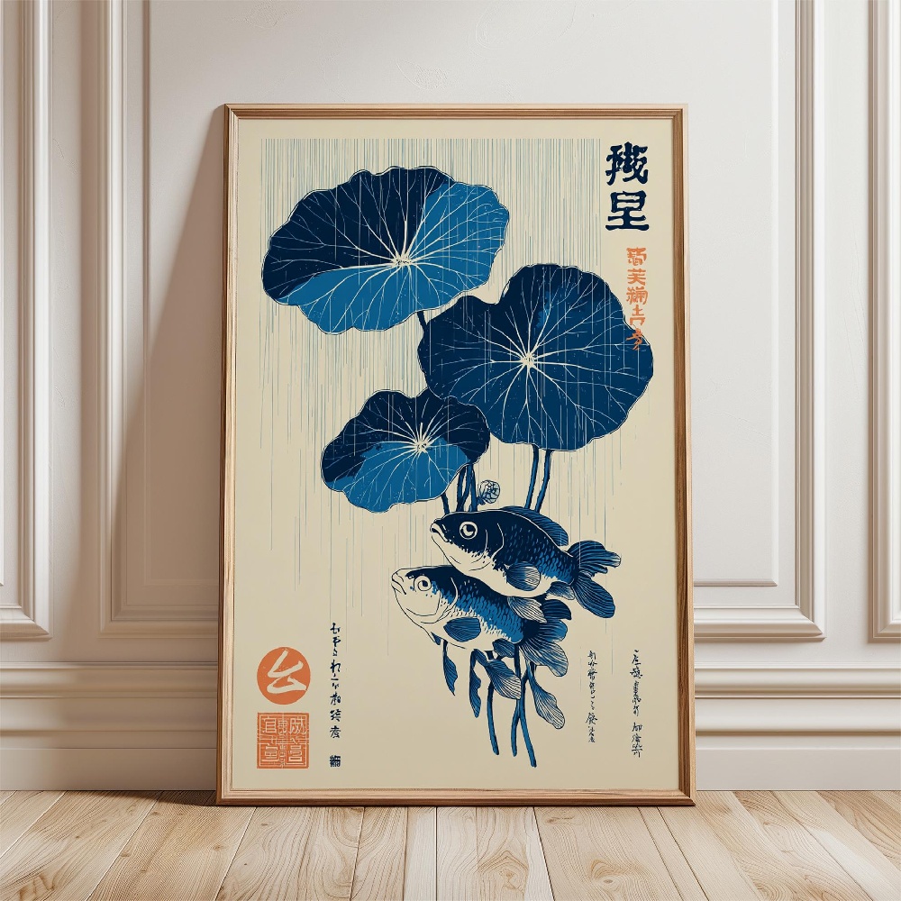 Gold Fish Poster Japanese Koi  - огляд і ціна Japanese Zen Lifestyle