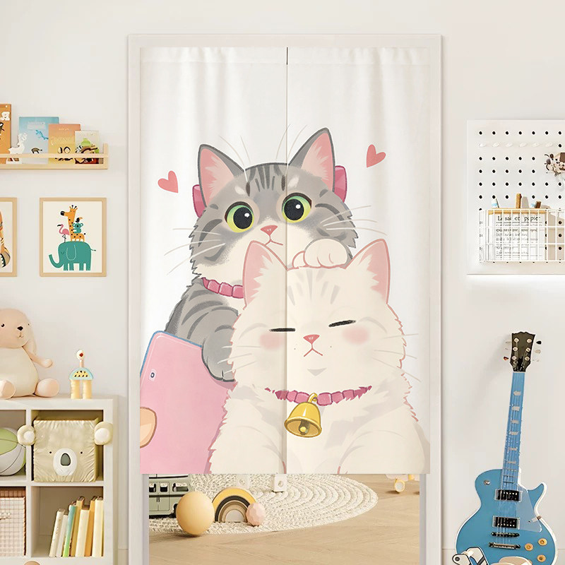 VIKAMA Couple Cats Noren Door  - огляд і ціна Noren Curtain Doorway
