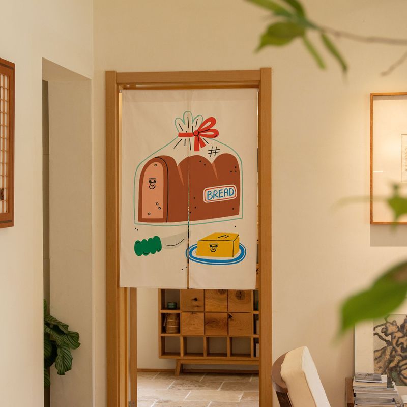 VIKAMA Cute Hand Drawn Bread P - огляд і ціна Noren Curtain Doorway
