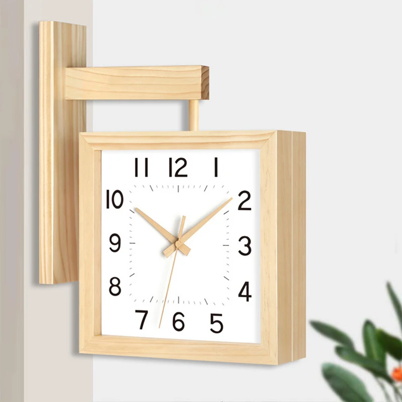 Wooden Double Sided Wall Clock - огляд і ціна Japanese Living Lifestyle