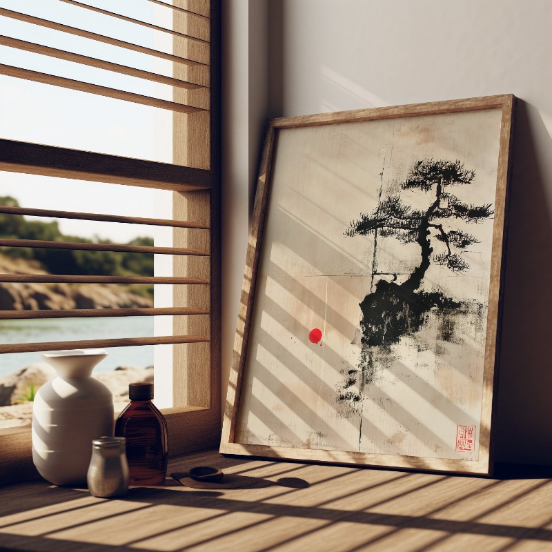 Japanese Ink Style Zen Bonzai  - огляд і ціна Japanese Zen Lifestyle