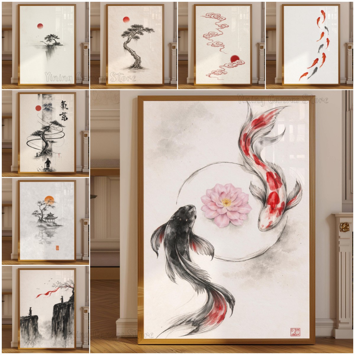 Japanese Ink Wash Landscape Po - огляд і ціна Japanese Zen Lifestyle